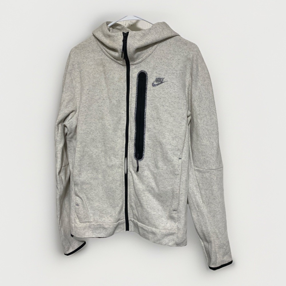 Nike Sportswear Tech Fleece Full Zip‎ Hoodie Off White Reflective Men's Small